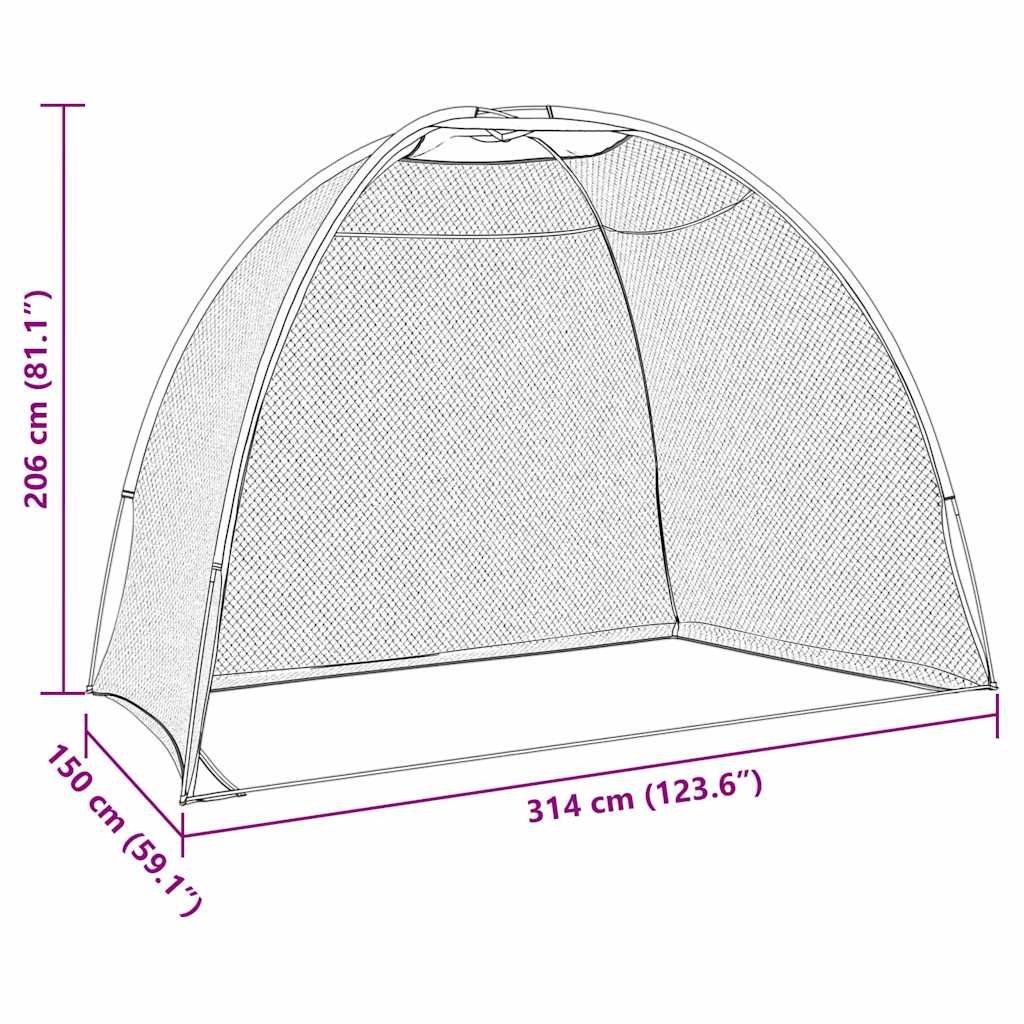 vidaXL Βοηθήματα Προπόνησης Γκολφ Μαύρο 314 x 150 x 206 εκ.