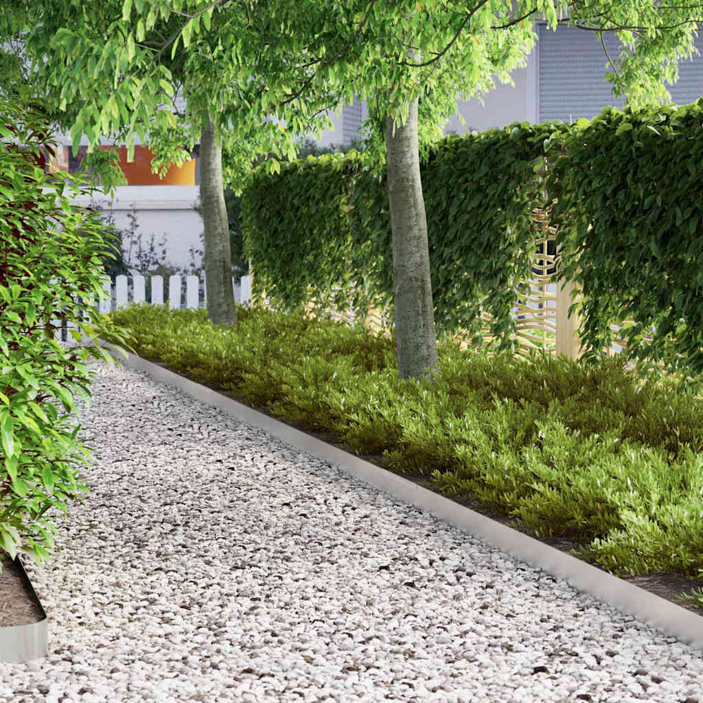 vidaXL Φράχτης Κήπου 4 pcs Ασημί 450 x 10 εκ Ανοξείδωτο ατσάλι