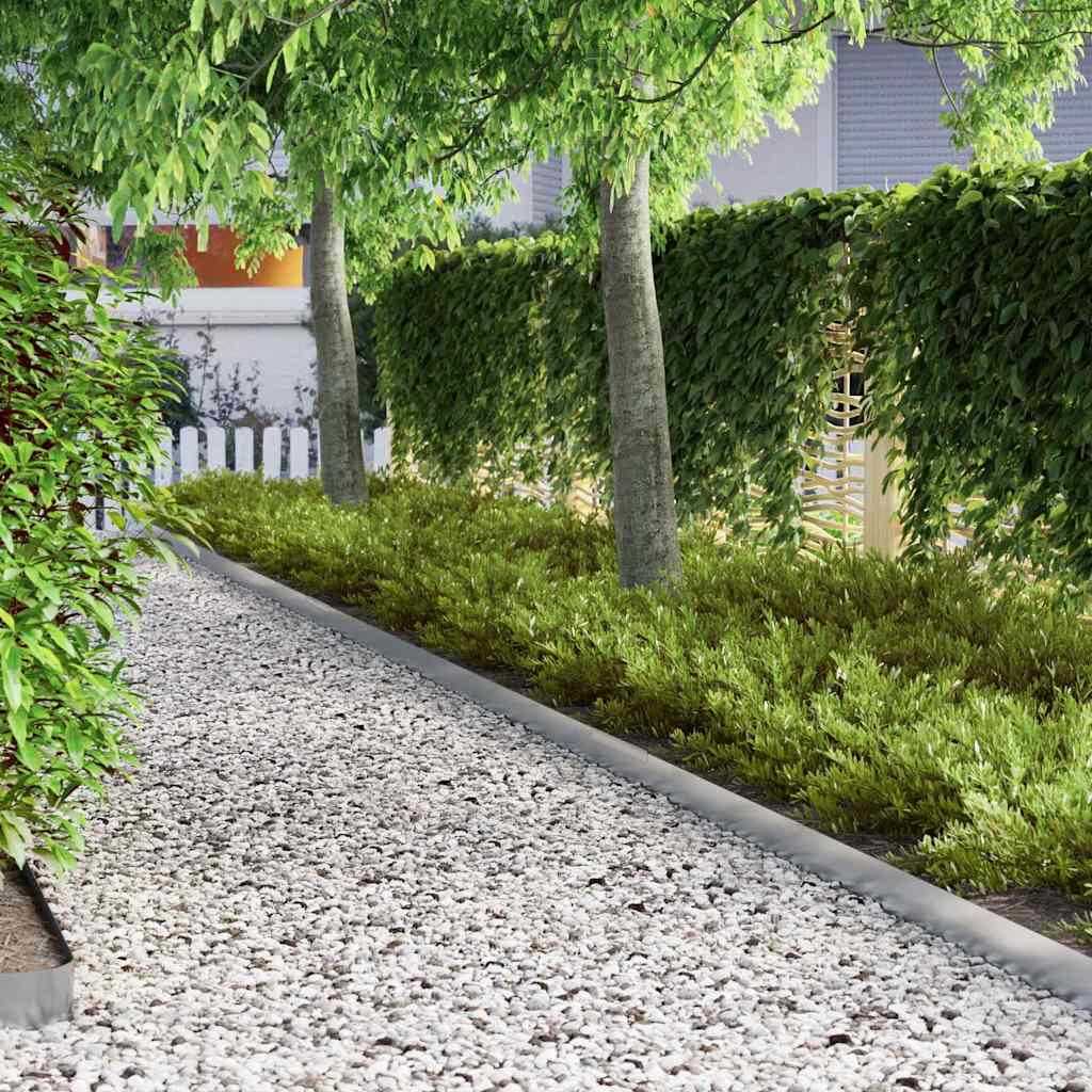 vidaXL Φράχτης Κήπου 4 pcs Ασημί 450 x 10 εκ Γαλβανισμένος χάλυβας