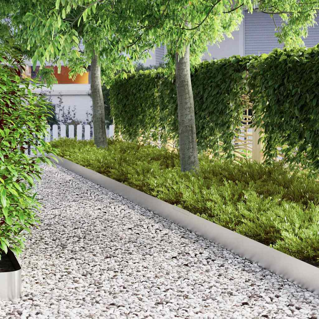 vidaXL Φράχτης Κήπου 4 pcs Ασημί 450 x 15 εκ Ανοξείδωτο ατσάλι