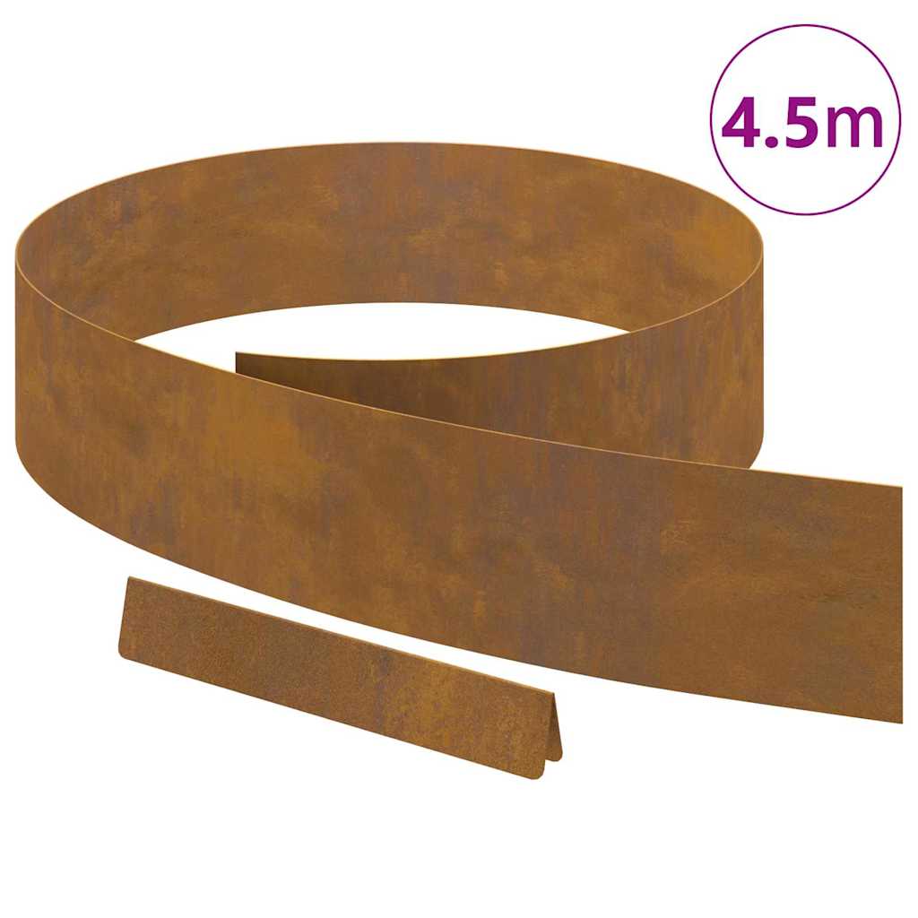vidaXL Φράχτης Κήπου Σκ rusty 450 x 15 εκ Ατσάλι σκληρυθέν στον αέρα