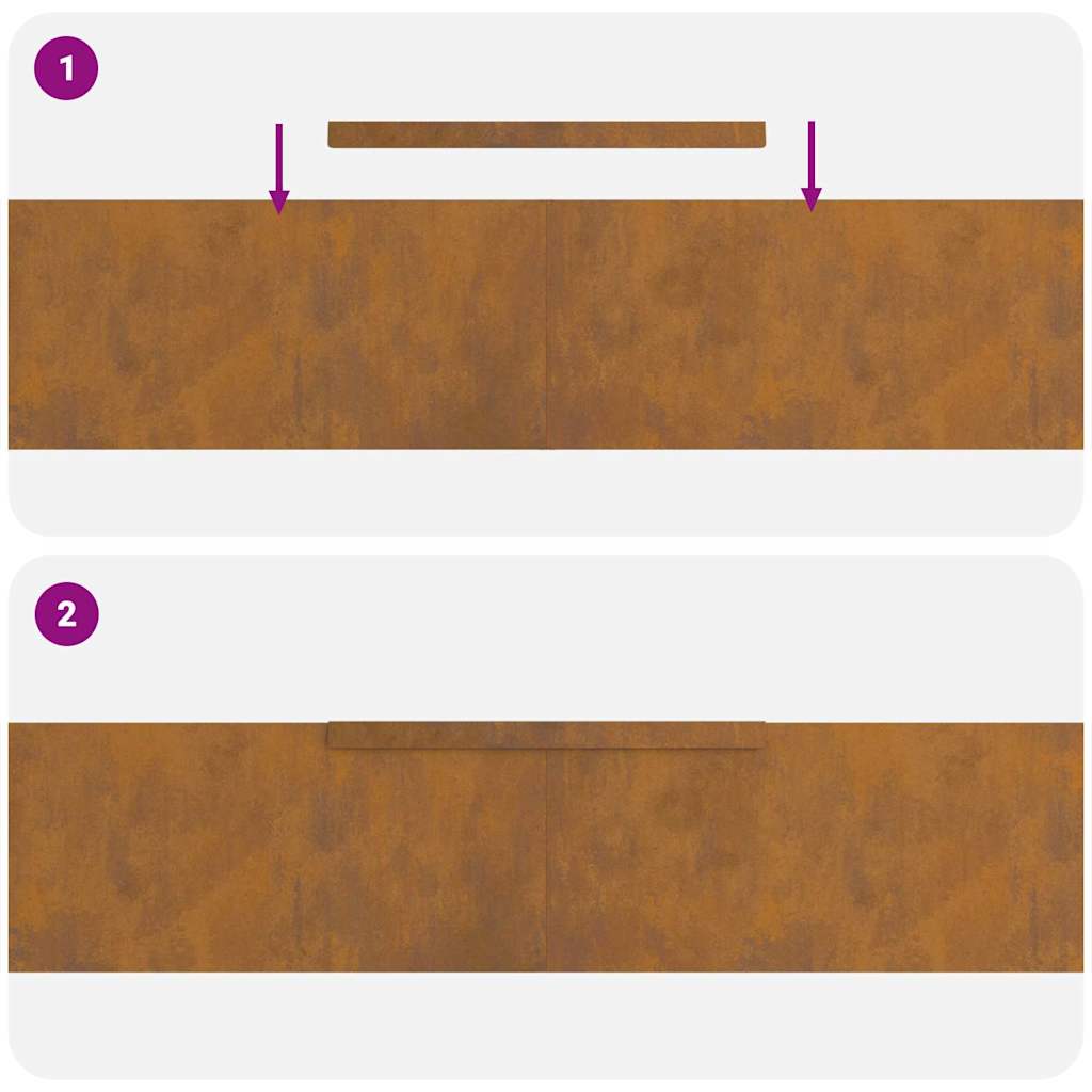 vidaXL Φράχτης Κήπου Σκ rusty 450 x 20 εκ Ατσάλι σκληρυθέν στον αέρα