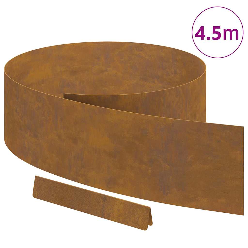 vidaXL Φράχτης Κήπου Σκ rusty 450 x 20 εκ Ατσάλι σκληρυθέν στον αέρα