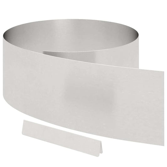 vidaXL Περίγραμμα γκαζόν Ασημί 450 x 0.05 x 15 εκ Ανοξείδωτο ατσάλι