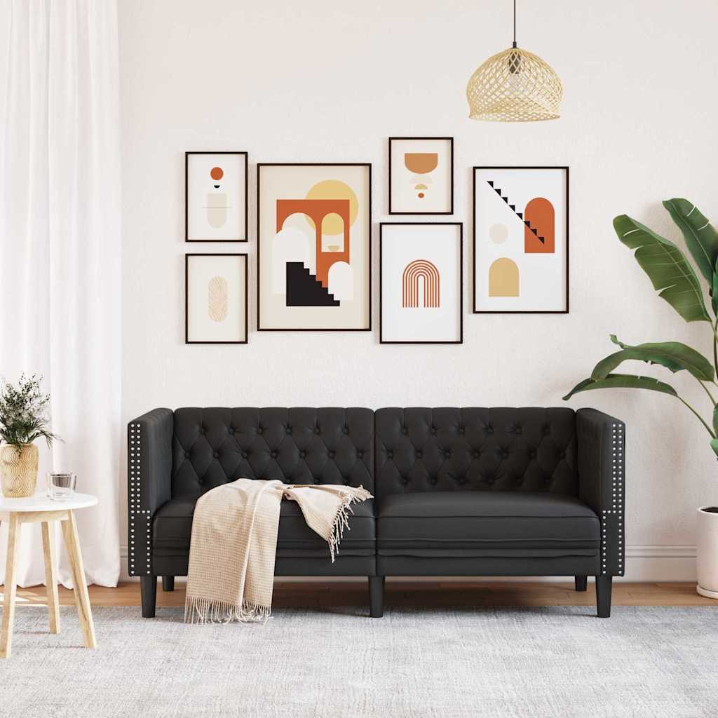 vidaXL Καναπές Μαύρο 174 x 74,5 x 70,5 εκ. PVC