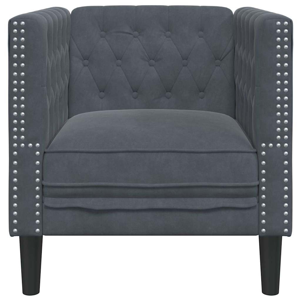 vidaXL Καναπές Σκούρο Γκρι 74,5 x 71 x 70,5 εκ. Βελούδο