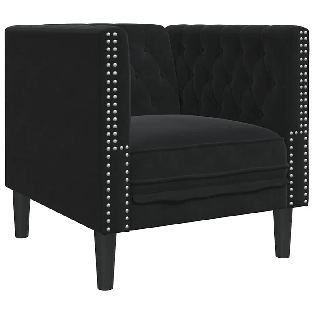 vidaXL Καναπές Μαύρο 74,5 x 71 x 70,5 εκ. Βελούδο