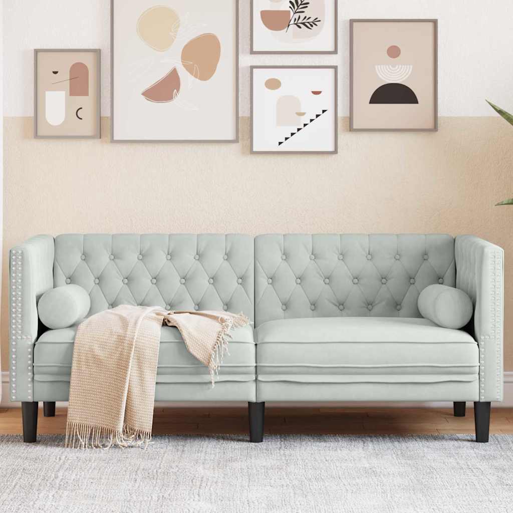 vidaXL Καναπές Ανοιχτό γκρι 174 x 74,5 x 70,5 εκ. Βελούδο