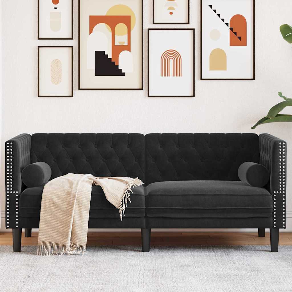 vidaXL Καναπές Μαύρο 174 x 74,5 x 70,5 εκ. Βελούδο