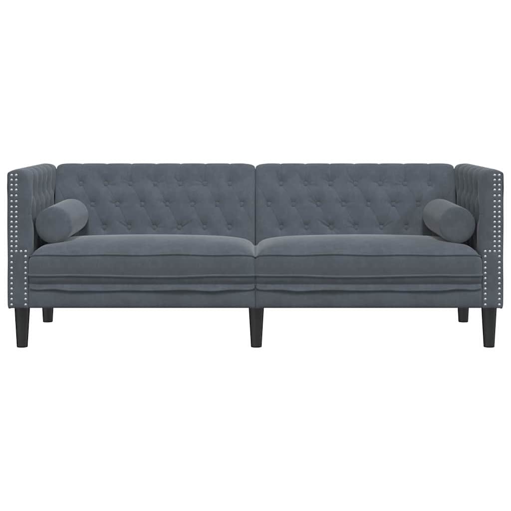 vidaXL Καναπές Σκούρο Γκρι 194 x 74,5 x 70,5 εκ. Βελούδο