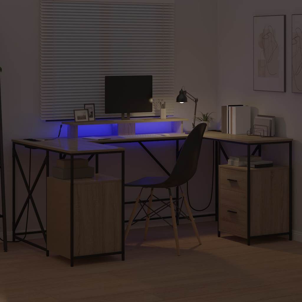 vidaXL Γραφείο Sonoma Δρυς 182 x 101 x 87.5 εκ Επεξεργασμένο ξύλο