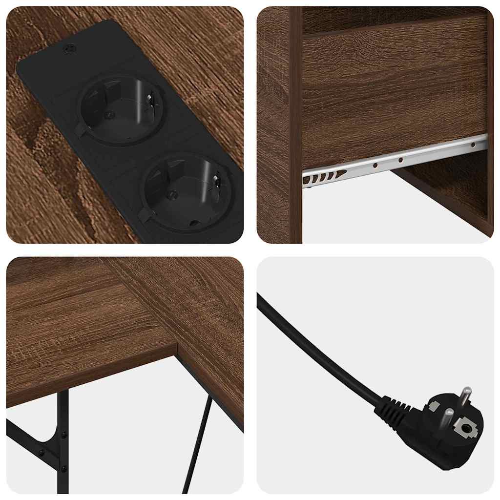 vidaXL Γραφείο Καφέ δρυς 182 x 101 x 87.5 εκ Επεξεργασμένο ξύλο