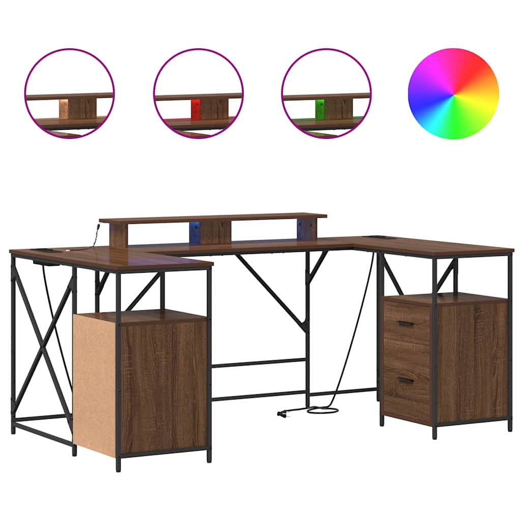 vidaXL Γραφείο Καφέ δρυς 182 x 101 x 87.5 εκ Επεξεργασμένο ξύλο