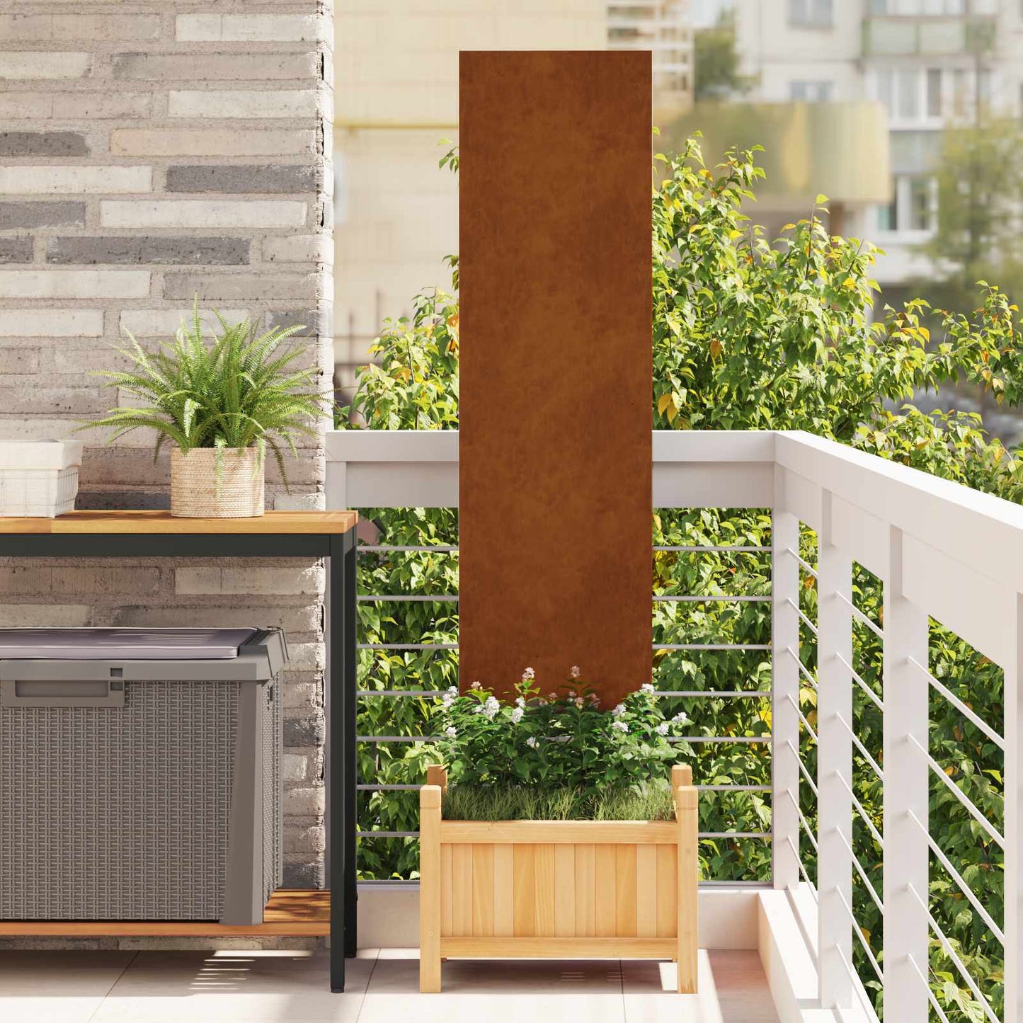 vidaXL Οθόνη Ιδιωτικότητας Κήπου Σκ rusty 32 χ 140 εκ