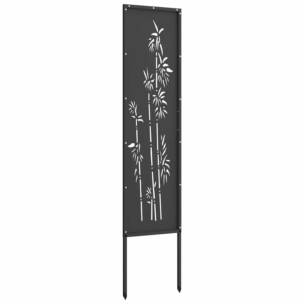 vidaXL Οθόνη Ιδιωτικότητας Κήπου Floral Μαύρο 32 χ 140 εκ