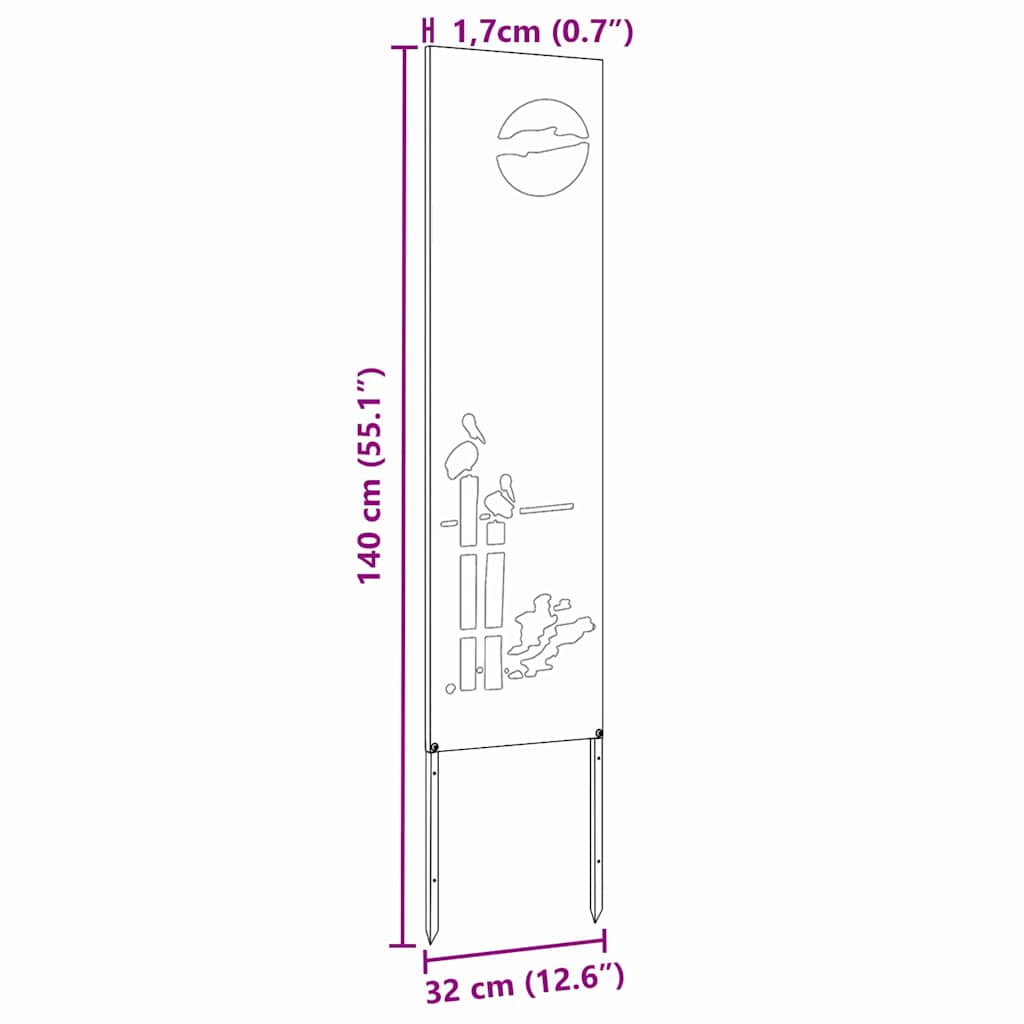 vidaXL Οθόνη Ιδιωτικότητας Κήπου Σκ rusty 32 χ 140 εκ