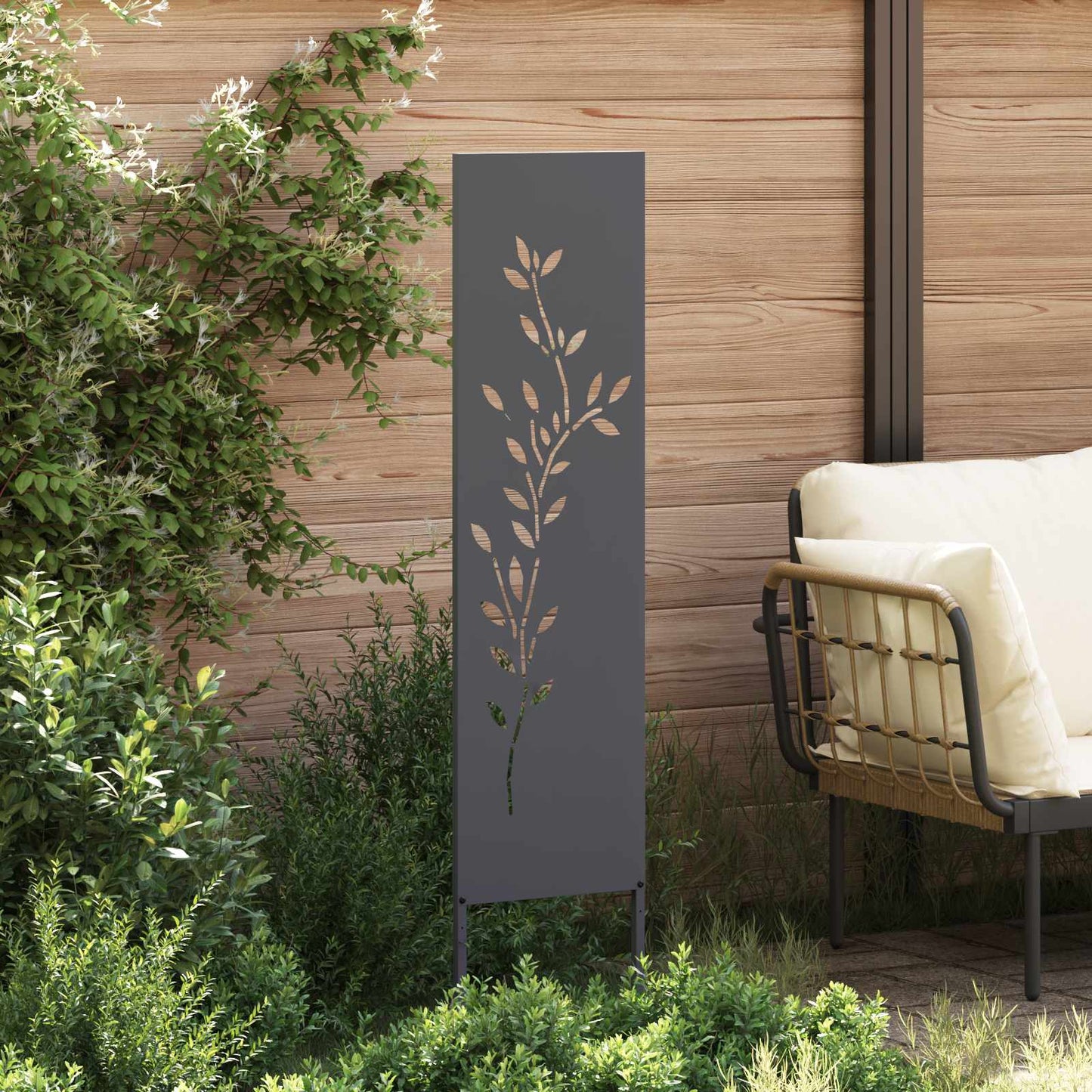 vidaXL Οθόνη Ιδιωτικότητας Κήπου Floral Ανθρακί 32 χ 140 εκ