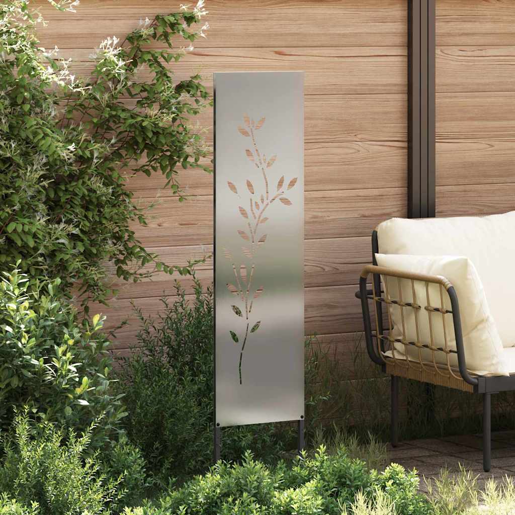 vidaXL Οθόνη Ιδιωτικότητας Κήπου Floral Ασημί 32 χ 140 εκ