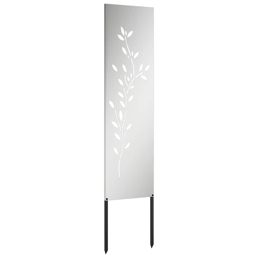 vidaXL Οθόνη Ιδιωτικότητας Κήπου Floral Ασημί 32 χ 140 εκ