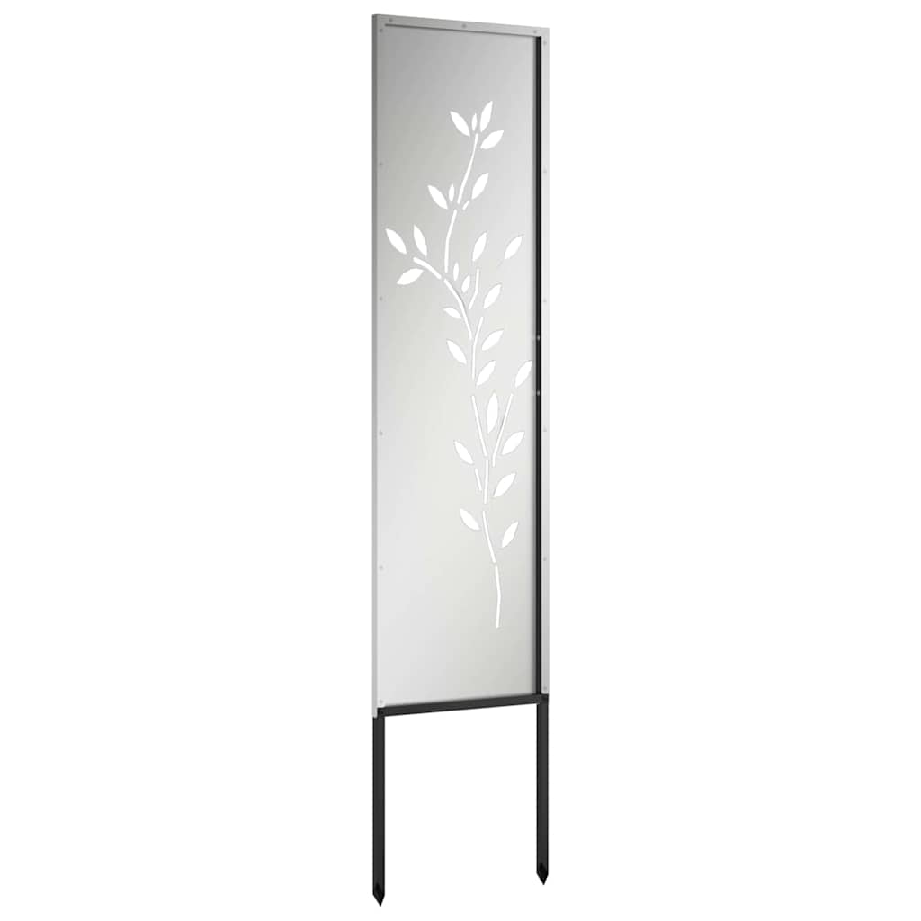 vidaXL Οθόνη Ιδιωτικότητας Κήπου Floral Ασημί 32 χ 140 εκ