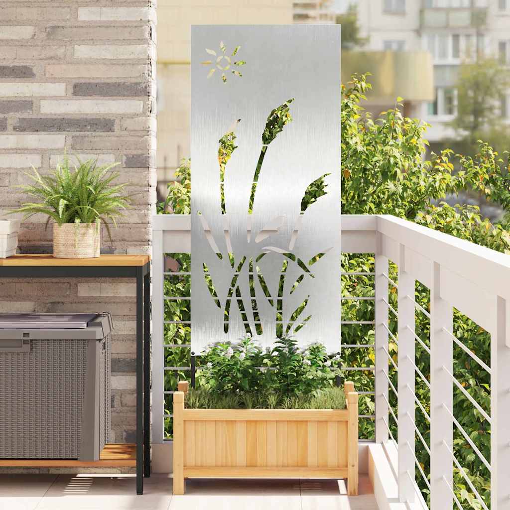 vidaXL Οθόνη Ιδιωτικότητας Κήπου Ασημί 50 x 140 εκ Ανοξείδωτο ατσάλι