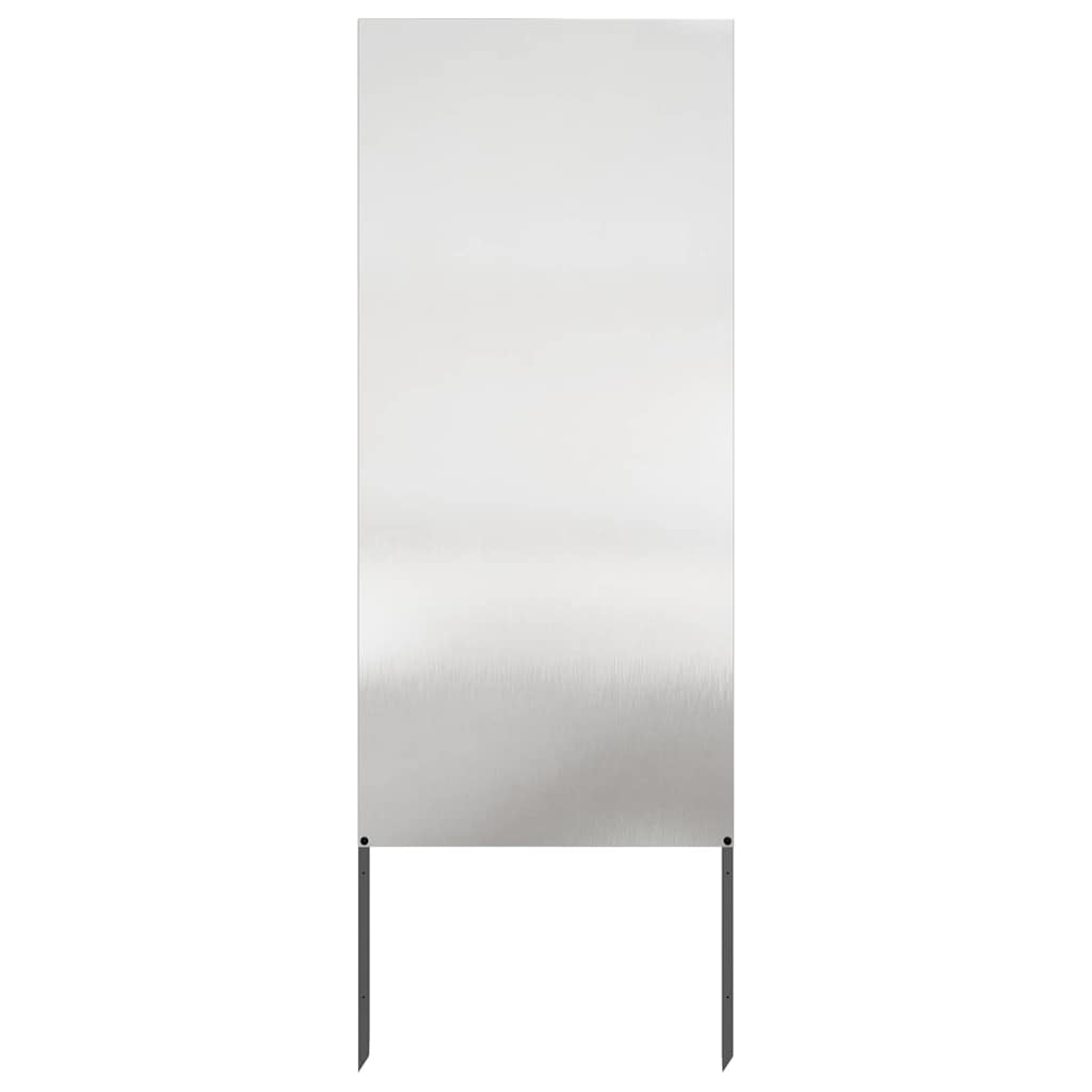 vidaXL Οθόνη Ιδιωτικότητας Κήπου Ασημί 50 x 140 εκ Ανοξείδωτο ατσάλι
