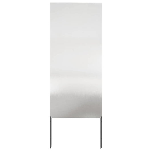 vidaXL Οθόνη Ιδιωτικότητας Κήπου Ασημί 50 x 140 εκ Ανοξείδωτο ατσάλι