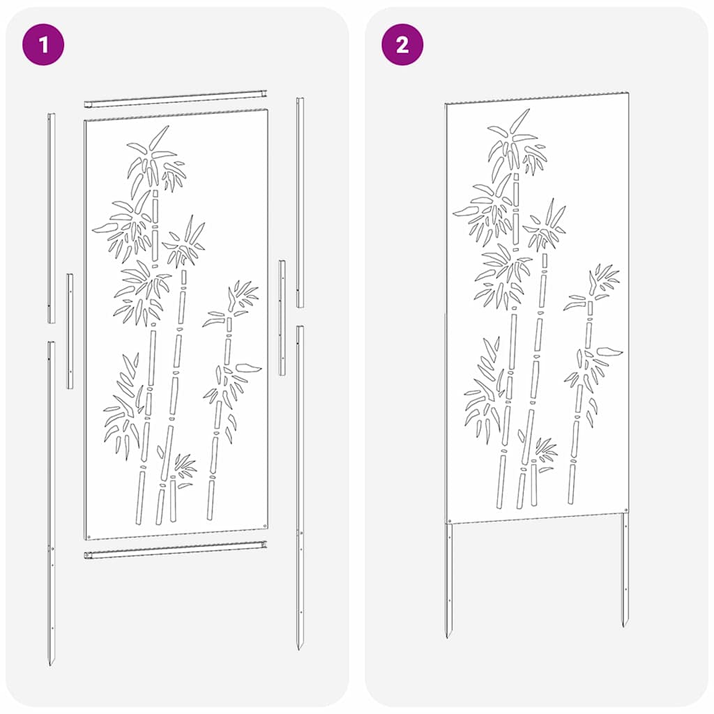 vidaXL Οθόνη Ιδιωτικότητας Κήπου Floral Μαύρο 50 x 140 εκ