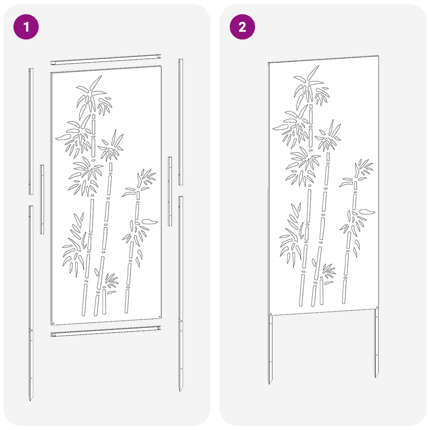 vidaXL Οθόνη Ιδιωτικότητας Κήπου Floral Μαύρο 50 x 140 εκ