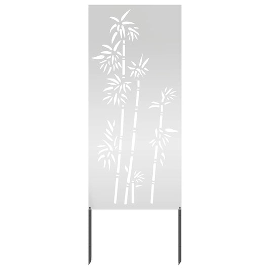 vidaXL Οθόνη Ιδιωτικότητας Κήπου Floral Ασημί 50 x 140 εκ