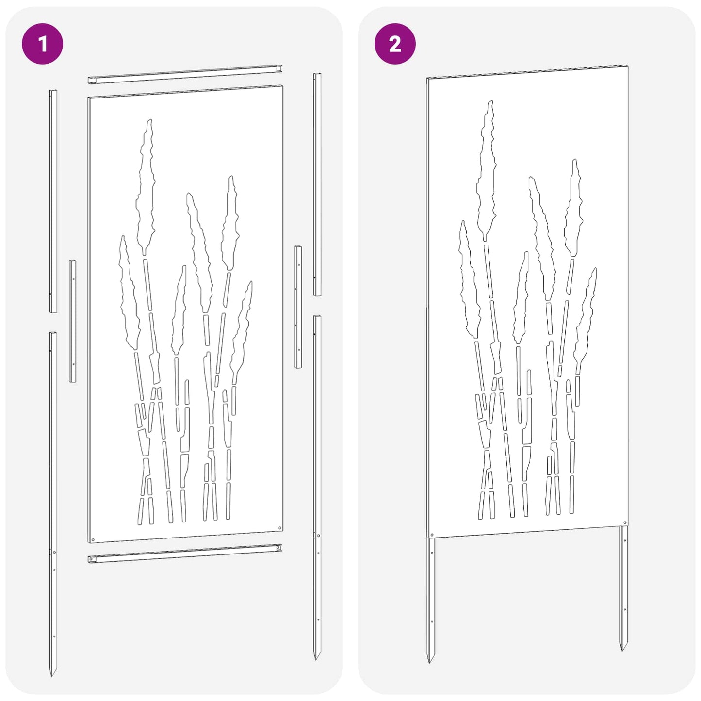 vidaXL Οθόνη Ιδιωτικότητας Κήπου Floral Λευκό 50 x 140 εκ