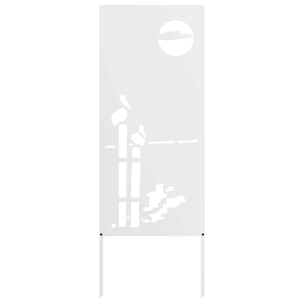 vidaXL Οθόνη Ιδιωτικότητας Κήπου Μαιανδρικό σχέδιο Λευκό 50 x 140 εκ