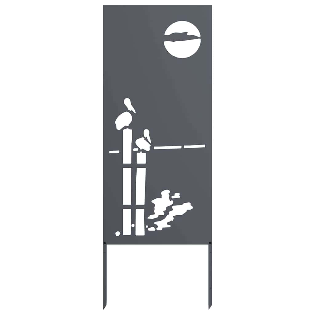 vidaXL Οθόνη Ιδιωτικότητας Κήπου Μαιανδρικό σχέδιο Ανθρακί 50 x 140 εκ