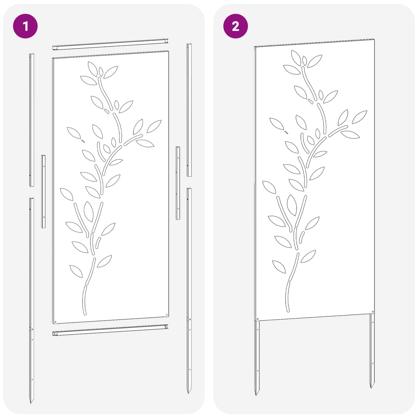 vidaXL Οθόνη Ιδιωτικότητας Κήπου Floral Μαύρο 50 x 140 εκ
