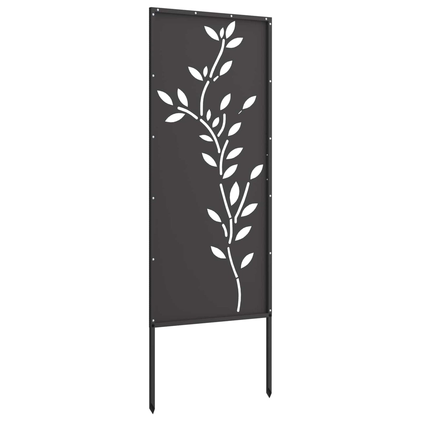 vidaXL Οθόνη Ιδιωτικότητας Κήπου Floral Μαύρο 50 x 140 εκ