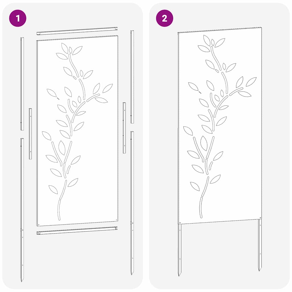 vidaXL Οθόνη Ιδιωτικότητας Κήπου Floral Ανθρακί 50 x 140 εκ