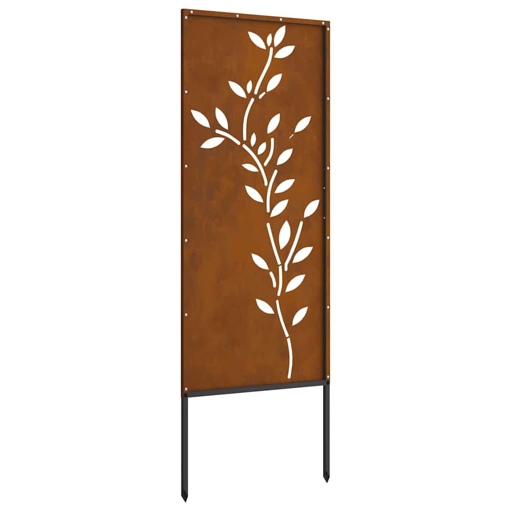 vidaXL Οθόνη Ιδιωτικότητας Κήπου Floral Σκ rusty 50 x 140 εκ