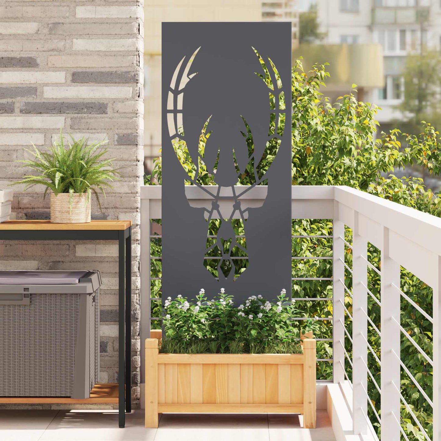 vidaXL Οθόνη Ιδιωτικότητας Κήπου Animal Print Ανθρακί 50 x 140 εκ