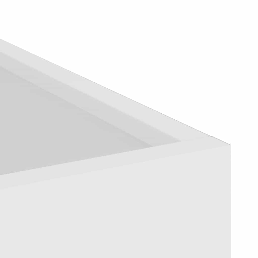 vidaXL Γλάστρα Κήπου Λευκό 32 x 32 x 40 εκ. Κρύα έλαση από χάλυβα