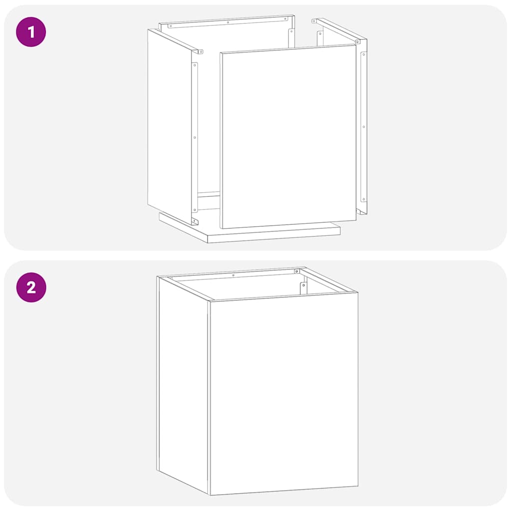 vidaXL Γλάστρα Κήπου Λευκό 32 x 32 x 40 εκ. Κρύα έλαση από χάλυβα