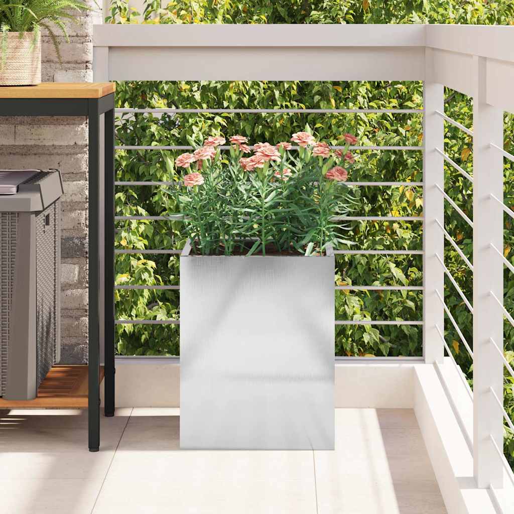 vidaXL Γλάστρα Κήπου Ασημί Ανοξείδωτο ατσάλι