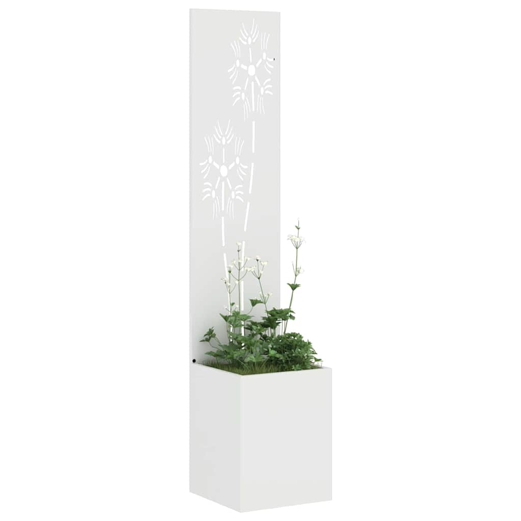vidaXL Οθόνη Ιδιωτικότητας Κήπου Floral Λευκό 32 x 140 εκ.