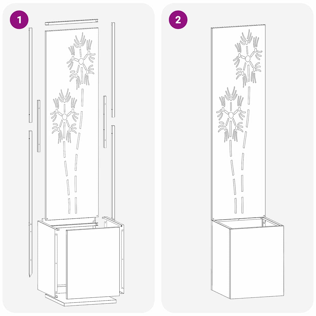 vidaXL Οθόνη Ιδιωτικότητας Κήπου Floral Ασημί 32 x 140 εκ.