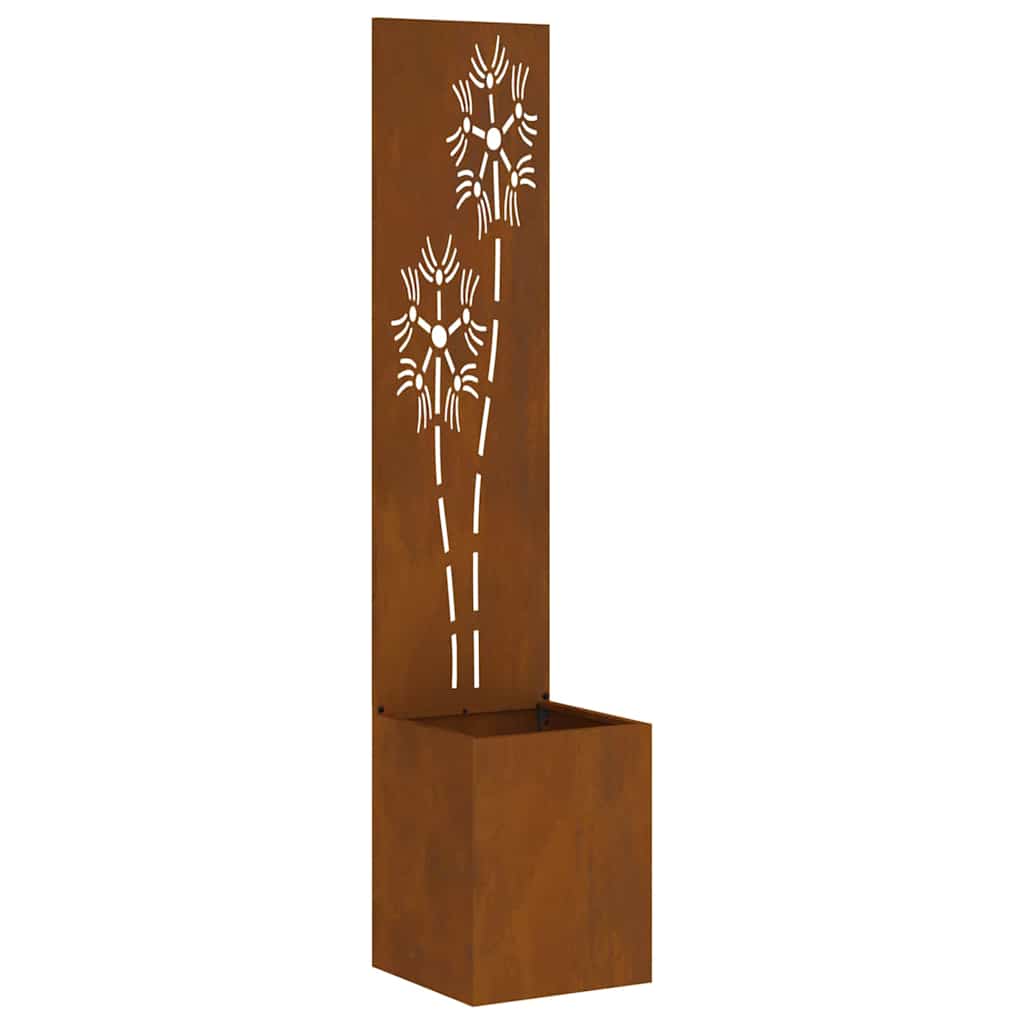 vidaXL Οθόνη Ιδιωτικότητας Κήπου Floral Σκ rusty 32 x 140 εκ.