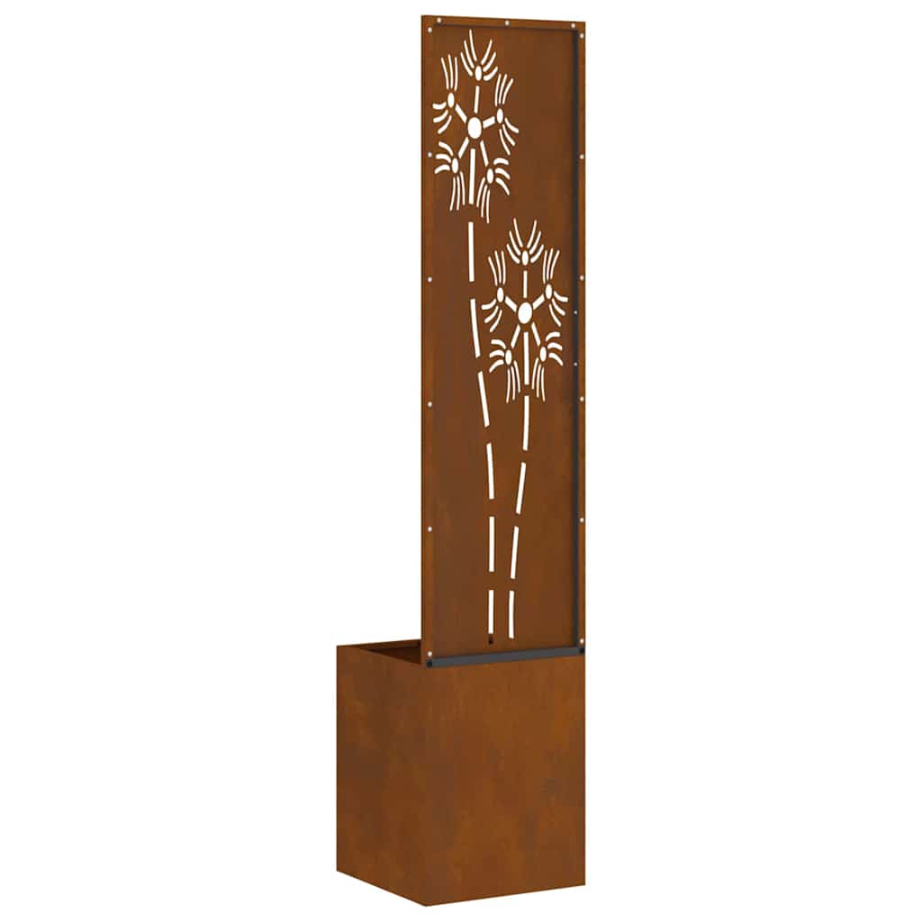 vidaXL Οθόνη Ιδιωτικότητας Κήπου Floral Σκ rusty 32 x 140 εκ.