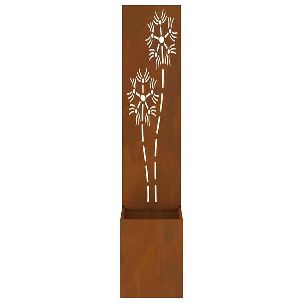 vidaXL Οθόνη Ιδιωτικότητας Κήπου Floral Σκ rusty 32 x 140 εκ.