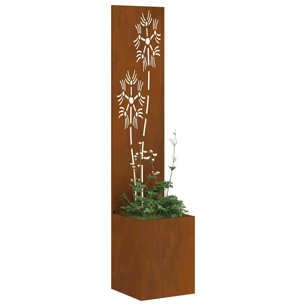 vidaXL Οθόνη Ιδιωτικότητας Κήπου Floral Σκ rusty 32 x 140 εκ.