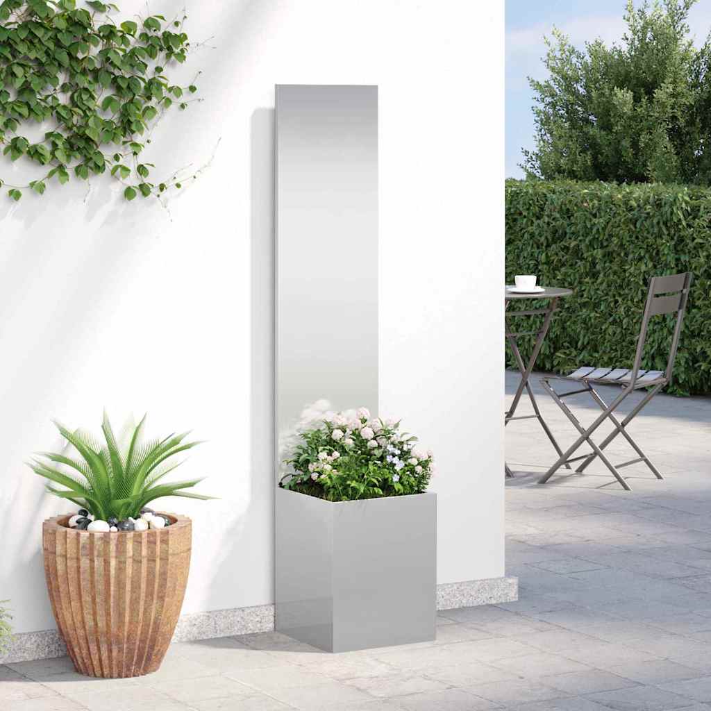 vidaXL Οθόνη Ιδιωτικότητας Κήπου Ασημί 32 x 140 εκ. Ανοξείδωτο ατσάλι