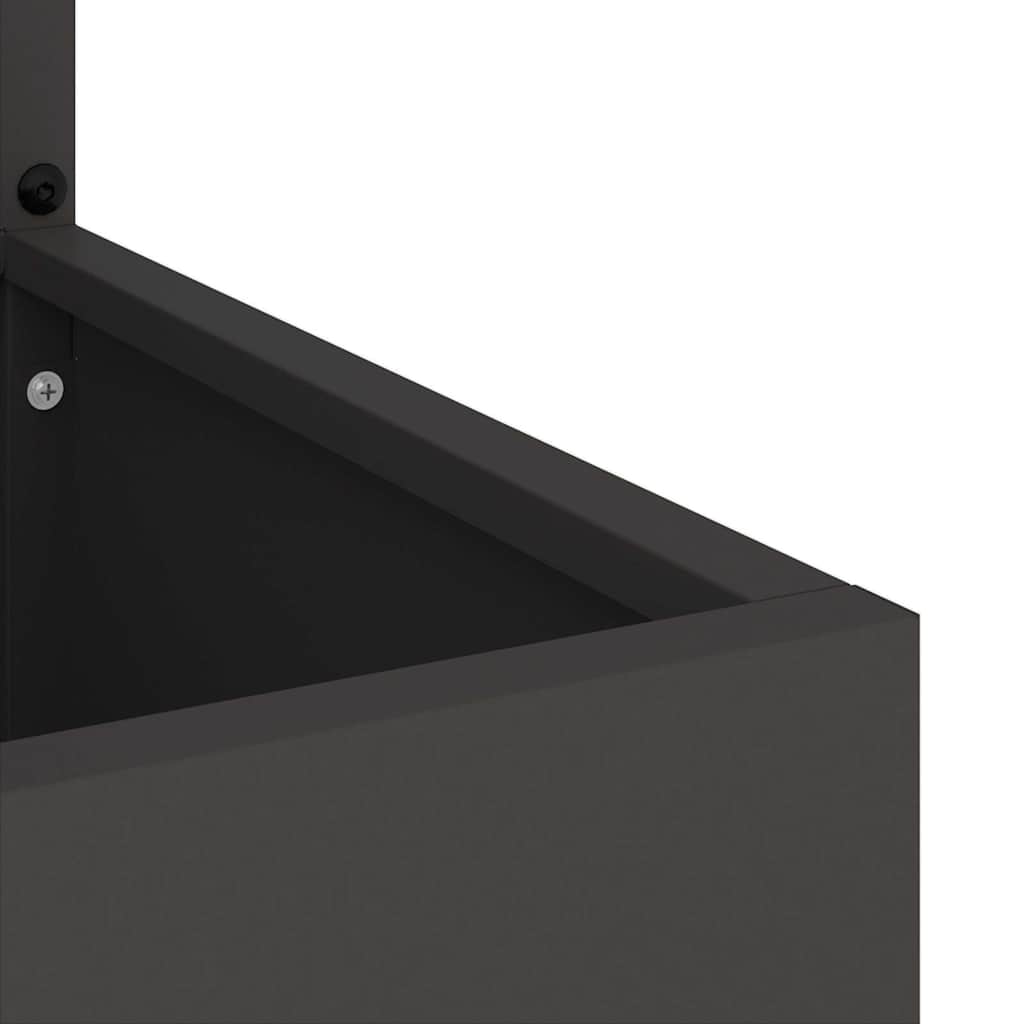 vidaXL Οθόνη Ιδιωτικότητας Κήπου Floral Μαύρο 32 x 140 εκ.