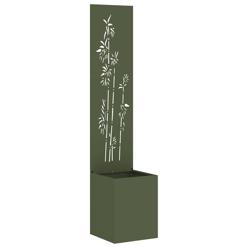 vidaXL Οθόνη Ιδιωτικότητας Κήπου Floral Λαδί 32 x 140 εκ.